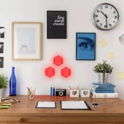 Monster Hexagon Unique Multi-Color LED Touch Light, 4 Color-Changing Modes, DIY Installation With Mounting Hardware (3-Pack) -Lamp Parts monster under cabinet lighting accessories mlb7 1056 rgb 44 1000