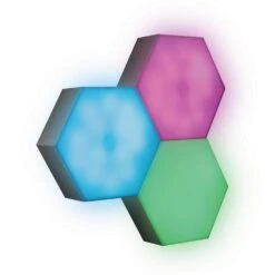 Monster Hexagon Unique Multi-Color LED Touch Light, 4 Color-Changing Modes, DIY Installation With Mounting Hardware (3-Pack) -Lamp Parts monster under cabinet lighting accessories mlb7 1056 rgb 76 1000
