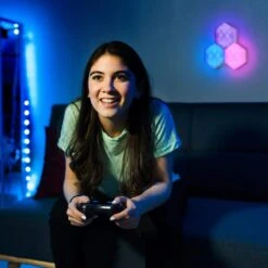 Monster Hexagon Unique Multi-Color LED Touch Light, 4 Color-Changing Modes, DIY Installation With Mounting Hardware (3-Pack) -Lamp Parts monster under cabinet lighting accessories mlb7 1056 rgb c3 1000