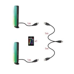 Monster 2-Pack Multi-Color LED Light Bar With Multi-Position Base, Included With Remote Control And Cable 15 Monster 2-Pack Multi-Color LED Light Bar With Multi-Position Base, Included With Remote Control And Cable -Lamp Parts monster under cabinet lighting accessories mlb7 2013 rgb 44 1000