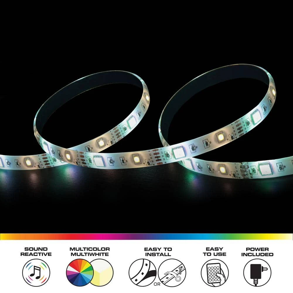 Monster 16.4ft Sound Reactive Multi-Color Multi-White LED Amplifier Light Strip With Remote Control 4 Monster 16.4ft Sound Reactive Multi-Color Multi-White LED Amplifier Light Strip With Remote Control - Image 2