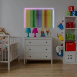 Monster 6-Pack Multi-Color And Multi-White LED Light Strip, 6.5 Ft., Customizable, Peel And Install, Remote Control Included -Lamp Parts monster wall light panels ecom 1076 pp6 4f 1000