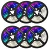 Monster 6-Pack Multi-Color And Multi-White LED Light Strip, 6.5 Ft., Customizable, Peel And Install, Remote Control Included -Lamp Parts monster wall light panels ecom 1076 pp6 64 1000