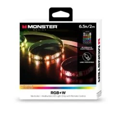 Monster 6-Pack Multi-Color And Multi-White LED Light Strip, 6.5 Ft., Customizable, Peel And Install, Remote Control Included -Lamp Parts monster wall light panels ecom 1076 pp6 fa 1000