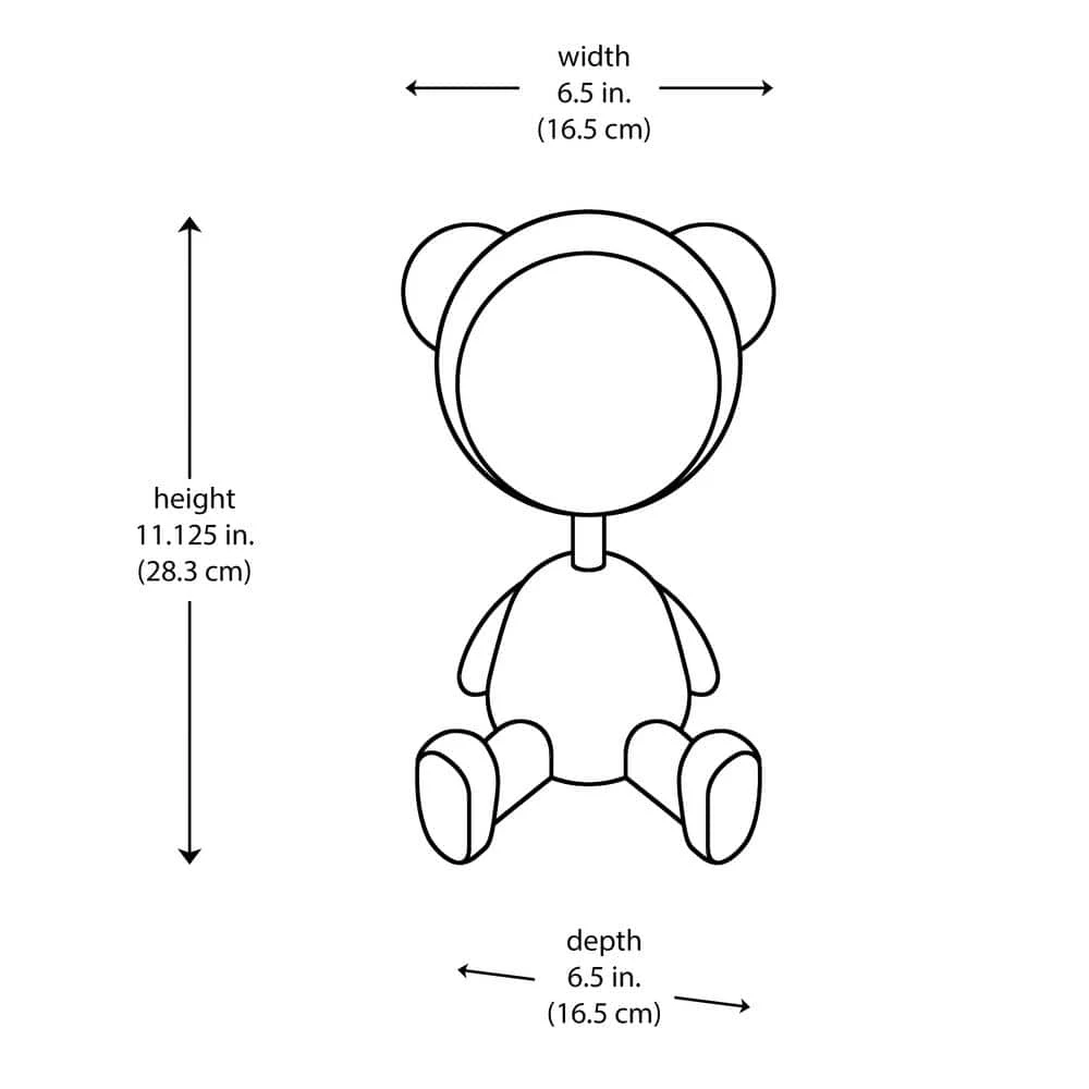 White 11.125 In. Indoor Teddy Bear Table Lamp With Dimmable And RGB Color Changing Features 5 White 11.125 In. Indoor Teddy Bear Table Lamp With Dimmable And RGB Color Changing Features - Image 3