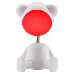 White 11.125 In. Indoor Teddy Bear Table Lamp With Dimmable And RGB Color Changing Features 24 White 11.125 In. Indoor Teddy Bear Table Lamp With Dimmable And RGB Color Changing Features -Lamp Parts monteaux lighting novelty lights hpi 10037 4f 1000