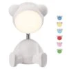 White 11.125 In. Indoor Teddy Bear Table Lamp With Dimmable And RGB Color Changing Features -Lamp Parts monteaux lighting novelty lights hpi 10037 64 1000
