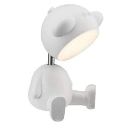 White 11.125 In. Indoor Teddy Bear Table Lamp With Dimmable And RGB Color Changing Features 28 White 11.125 In. Indoor Teddy Bear Table Lamp With Dimmable And RGB Color Changing Features -Lamp Parts monteaux lighting novelty lights hpi 10037 76 1000