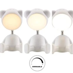 White 11.125 In. Indoor Teddy Bear Table Lamp With Dimmable And RGB Color Changing Features 19 White 11.125 In. Indoor Teddy Bear Table Lamp With Dimmable And RGB Color Changing Features -Lamp Parts monteaux lighting novelty lights hpi 10037 a0 1000