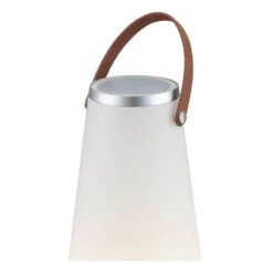 13.75 In. White Indoor/Outdoor Rechargeable Battery Operated LED Lamp With Built-In Wireless Speaker -Lamp Parts monteaux lighting novelty lights hs 9016 1f 1000