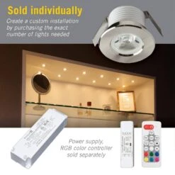Multi-Color RGB Mini Recessed LED Puck Light - Indoor/Outdoor -Lamp Parts multi color armacost lighting puck lights 241125 4f 1000
