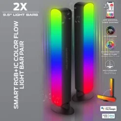 Monster 9 In. USB Smart Wi-Fi Black Integrated LED LightBars 2-Pack Multi-Color Razor Chroma Plug-In Under Cabinet Light 1.6 In. -Lamp Parts multicolor monster under cabinet bar lights mnw7 2024 icm 1f 1000