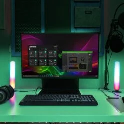 Monster 9 In. USB Smart Wi-Fi Black Integrated LED LightBars 2-Pack Multi-Color Razor Chroma Plug-In Under Cabinet Light 1.6 In. -Lamp Parts multicolor monster under cabinet bar lights mnw7 2024 icm 44 1000