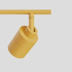 Shura Mustard Yellow Integrated LED Fixed Track Light, Rotatable Cylinder Heads 3 Ft. Track Lighting Kit, 3000k, 2240Lmn -Lamp Parts mustard yellow 3000k vidalite track lighting kits ce1060086 1f 1000