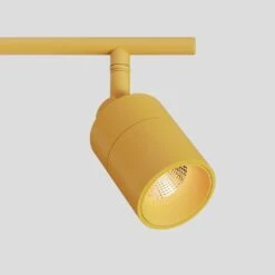 Shura Mustard Yellow Integrated LED Fixed Track Light, Rotatable Cylinder Heads 3 Ft. Track Lighting Kit, 3000k, 2240Lmn -Lamp Parts mustard yellow 3000k vidalite track lighting kits ce1060086 4f 1000