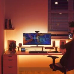 Nanoleaf 80 In. Essentials Matter-Enabled Smart Color Changing LED Lightstrip Strip Light Smarter Kit (2 M) -Lamp Parts nanoleaf led strip lights nf080k03 2ls 44 1000