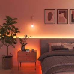 Nanoleaf 80 In. Essentials Matter-Enabled Smart Color Changing LED Lightstrip Strip Light Smarter Kit (2 M) -Lamp Parts nanoleaf led strip lights nf080k03 2ls 77 1000