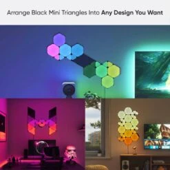 Nanoleaf Shapes Smart Wifi Black Mini Triangle Expansion Pack (10 Panels Included) Starter Kit Required 13 Nanoleaf Shapes Smart Wifi Black Mini Triangle Expansion Pack (10 Panels Included) Starter Kit Required -Lamp Parts nanoleaf night lights nl48 1101tw 10pk 4f 1000