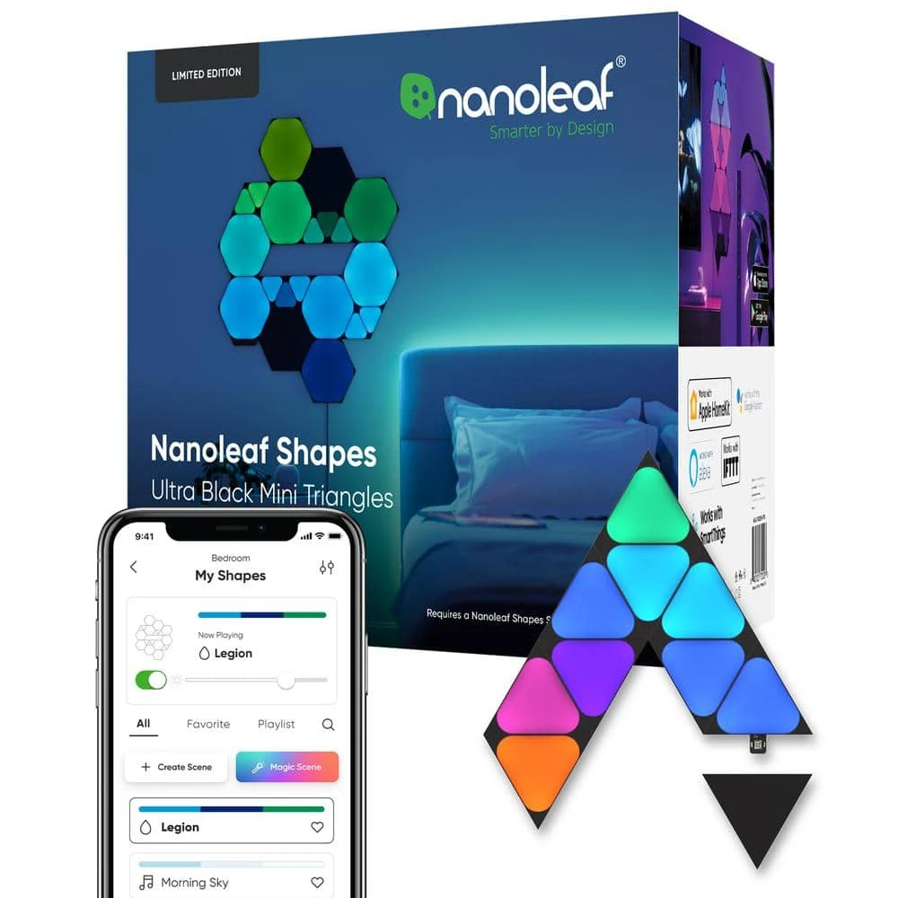 Nanoleaf Shapes Smart Wifi Black Mini Triangle Expansion Pack (10 Panels Included) Starter Kit Required 3 Nanoleaf Shapes Smart Wifi Black Mini Triangle Expansion Pack (10 Panels Included) Starter Kit Required