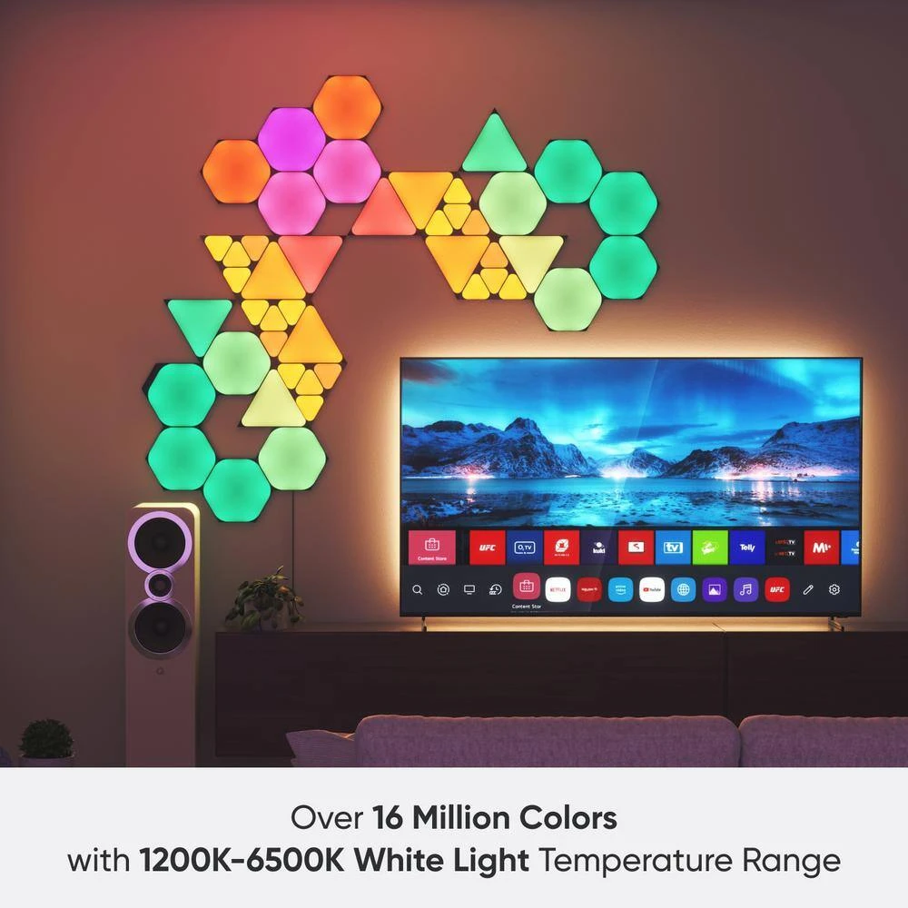 Nanoleaf Shapes Smart Wifi Black Mini Triangle Expansion Pack (10 Panels Included) Starter Kit Required 4 Nanoleaf Shapes Smart Wifi Black Mini Triangle Expansion Pack (10 Panels Included) Starter Kit Required - Image 2