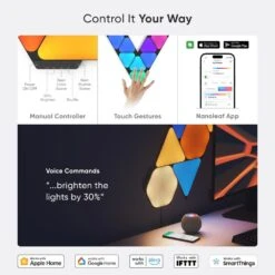 Nanoleaf Shapes Smart Wifi Black Mini Triangle Expansion Pack (10 Panels Included) Starter Kit Required 17 Nanoleaf Shapes Smart Wifi Black Mini Triangle Expansion Pack (10 Panels Included) Starter Kit Required -Lamp Parts nanoleaf night lights nl48 1101tw 10pk 76 1000