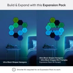 Nanoleaf Shapes Smart Wifi Black Mini Triangle Expansion Pack (10 Panels Included) Starter Kit Required 12 Nanoleaf Shapes Smart Wifi Black Mini Triangle Expansion Pack (10 Panels Included) Starter Kit Required -Lamp Parts nanoleaf night lights nl48 1101tw 10pk c3 1000