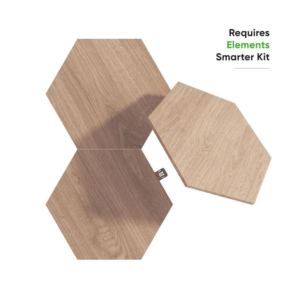 Nanoleaf Elements Wood Look Expansion Smart LED Panels (Pack Of 3) 3 Nanoleaf Elements Wood Look Expansion Smart LED Panels (Pack Of 3)