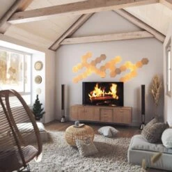 Nanoleaf Elements Wood Look Expansion Smart LED Panels (Pack Of 3) 22 Nanoleaf Elements Wood Look Expansion Smart LED Panels (Pack Of 3) -Lamp Parts nanoleaf smart light bulbs nl52 e 0001hb 3pk 66 1000