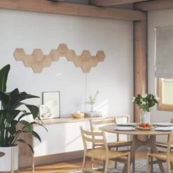 Nanoleaf Elements Wood Look Expansion Smart LED Panels (Pack Of 3) 23 Nanoleaf Elements Wood Look Expansion Smart LED Panels (Pack Of 3) -Lamp Parts nanoleaf smart light bulbs nl52 e 0001hb 3pk 77 1000