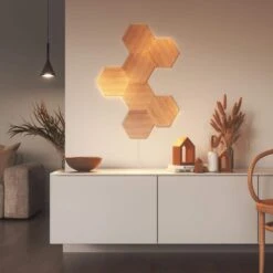 Nanoleaf Elements Wood Look Smarter Kit -7 Smart LED Panels -Lamp Parts nanoleaf smart light bulbs nl52k7003hb 7pk 4f 1000