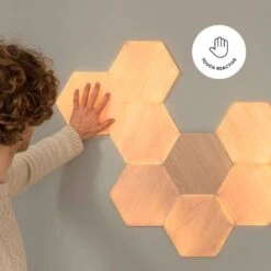 Nanoleaf Elements Wood Look Smarter Kit -7 Smart LED Panels -Lamp Parts nanoleaf smart light bulbs nl52k7003hb 7pk c3 1000