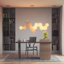 Nanoleaf Elements Wood Look Smarter Kit -7 Smart LED Panels -Lamp Parts nanoleaf smart light bulbs nl52k7003hb 7pk fa 1000