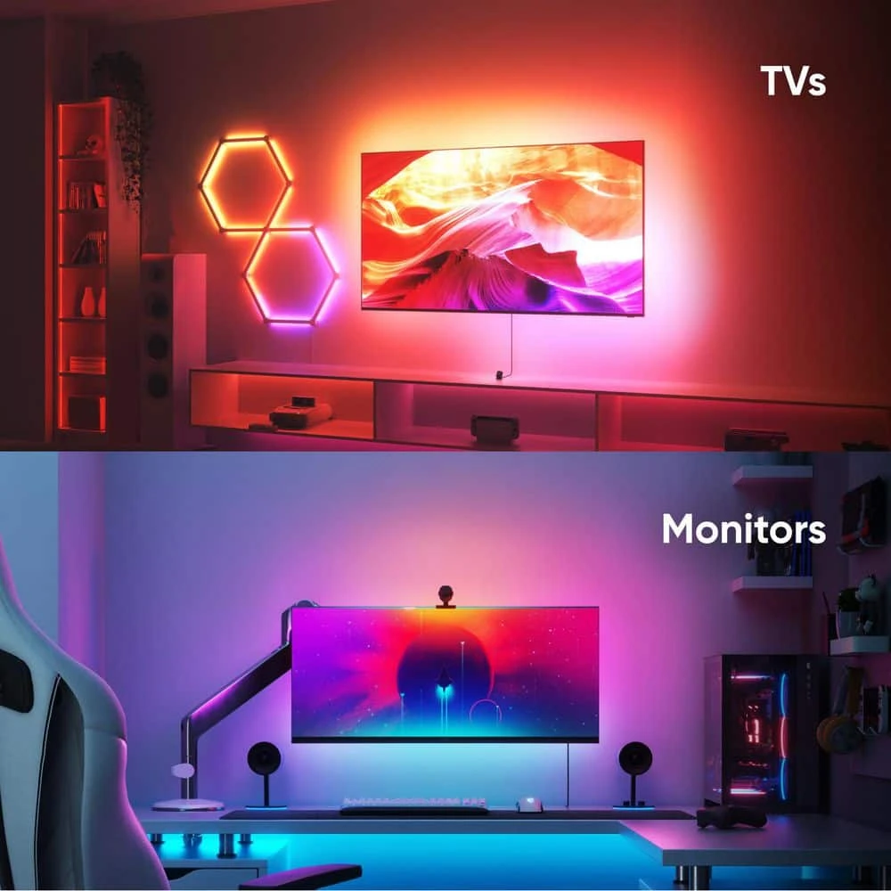 Nanoleaf 4D LED Addressable Lighting- Strip Light With Camera Starter Kit For 65 In. To 85 In. TVs 5 Nanoleaf 4D LED Addressable Lighting- Strip Light With Camera Starter Kit For 65 In. To 85 In. TVs - Image 3