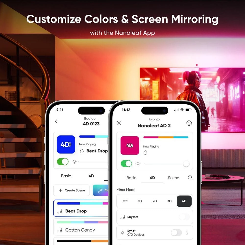 Nanoleaf 4D LED Addressable Lighting- Strip Light With Camera Starter Kit For 65 In. To 85 In. TVs 8 Nanoleaf 4D LED Addressable Lighting- Strip Light With Camera Starter Kit For 65 In. To 85 In. TVs - Image 6