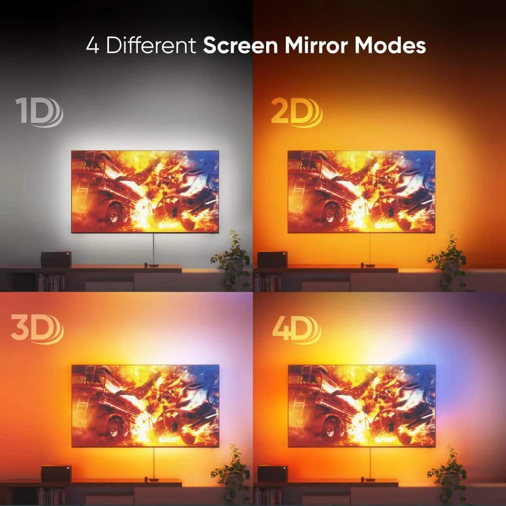 Nanoleaf 4D LED Addressable Lighting- Strip Light With Camera Starter Kit For 65 In. To 85 In. TVs 9 Nanoleaf 4D LED Addressable Lighting- Strip Light With Camera Starter Kit For 65 In. To 85 In. TVs - Image 7