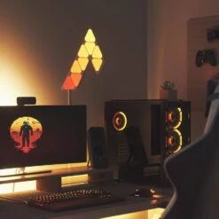 Nanoleaf Shapes - Modular Lighting Mini Triangles Smarter Kit RGBW (9 LED Light Panels) -Lamp Parts nanoleaf wall light panels nl48 0003tw 9pk 1d 1000