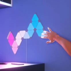 Nanoleaf Shapes - Modular Lighting Mini Triangles Smarter Kit RGBW (9 LED Light Panels) -Lamp Parts nanoleaf wall light panels nl48 0003tw 9pk 1f 1000