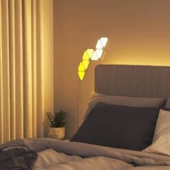 Nanoleaf Shapes - Modular Lighting Mini Triangles Smarter Kit RGBW (9 LED Light Panels) -Lamp Parts nanoleaf wall light panels nl48 0003tw 9pk 40 1000
