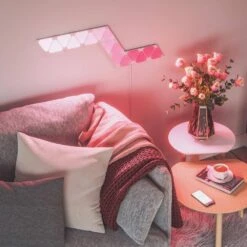 Nanoleaf Shapes - Modular Lighting Mini Triangles Smarter Kit RGBW (9 LED Light Panels) -Lamp Parts nanoleaf wall light panels nl48 0003tw 9pk 44 1000