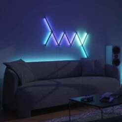 Nanoleaf Lines Smarter Kit Multi-Color Modular Backlit LED Wall Light Bars Gaming And Entertainment (9 Light Bars) -Lamp Parts nanoleaf wall light panels nl59 k 0003lw 9pk 1d 1000