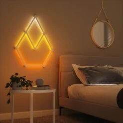 Nanoleaf Lines Smarter Kit Multi-Color Modular Backlit LED Wall Light Bars Gaming And Entertainment (9 Light Bars) -Lamp Parts nanoleaf wall light panels nl59 k 0003lw 9pk 40 1000