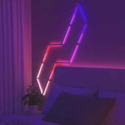 Nanoleaf Lines Smarter Kit Multi-Color Modular Backlit LED Wall Light Bars Gaming And Entertainment (9 Light Bars) -Lamp Parts nanoleaf wall light panels nl59 k 0003lw 9pk 44 1000