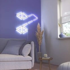 Nanoleaf Lines Smarter Kit Multi-Color Modular Backlit LED Wall Light Bars Gaming And Entertainment (9 Light Bars) -Lamp Parts nanoleaf wall light panels nl59 k 0003lw 9pk 76 1000