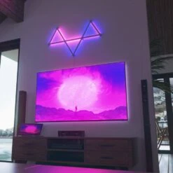 Nanoleaf Lines Smarter Kit Multi-Color Modular Backlit LED Wall Light Bars Gaming And Entertainment (9 Light Bars) -Lamp Parts nanoleaf wall light panels nl59 k 0003lw 9pk a0 1000