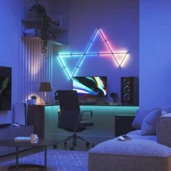 Nanoleaf Lines Smarter Kit Multi-Color Modular Backlit LED Wall Light Bars Gaming And Entertainment (9 Light Bars) -Lamp Parts nanoleaf wall light panels nl59 k 0003lw 9pk fa 1000