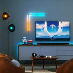 Nanoleaf Lines 90 Deg. Smarter Kit Modular Color-Changing Backlit Smart Light Bars RGBW (4 LED Bars) -Lamp Parts nanoleaf wall light panels nl59k03 4sn00 40 1000