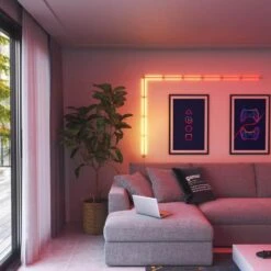 Nanoleaf Lines 90 Deg. Smarter Kit Modular Color-Changing Backlit Smart Light Bars RGBW (4 LED Bars) -Lamp Parts nanoleaf wall light panels nl59k03 4sn00 44 1000