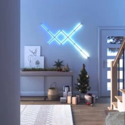 Nanoleaf Lines 90 Deg. Smarter Kit Modular Color-Changing Backlit Smart Light Bars RGBW (4 LED Bars) -Lamp Parts nanoleaf wall light panels nl59k03 4sn00 4f 1000