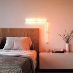 Nanoleaf Lines 90 Deg. Smarter Kit Modular Color-Changing Backlit Smart Light Bars RGBW (4 LED Bars) -Lamp Parts nanoleaf wall light panels nl59k03 4sn00 66 1000