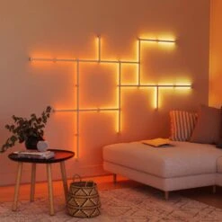 Nanoleaf Lines 90 Deg. Smarter Kit Modular Color-Changing Backlit Smart Light Bars RGBW (4 LED Bars) -Lamp Parts nanoleaf wall light panels nl59k03 4sn00 76 1000